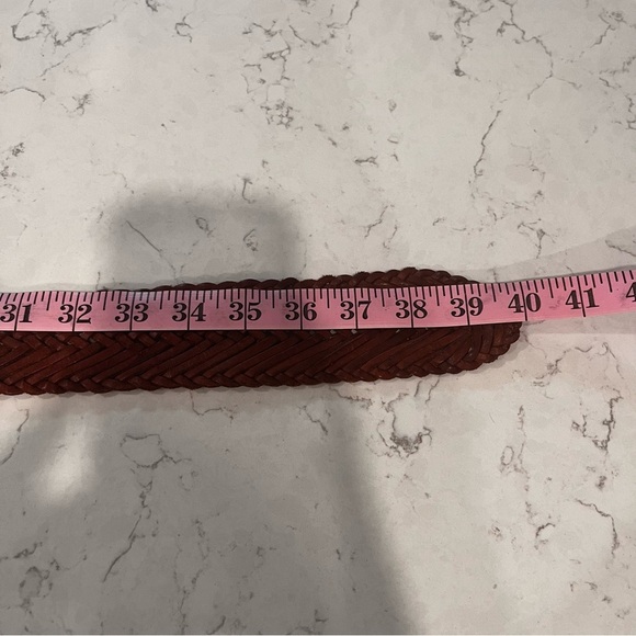 VINTAGE Woven Leather Belt Size Large - Picture 5 of 6